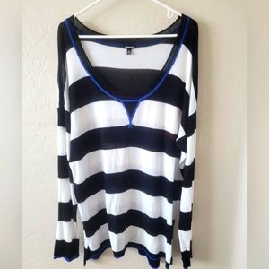 Torrid blue/white striped lightweight sweater